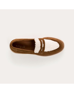 Suede hazelkin wedge moccasins