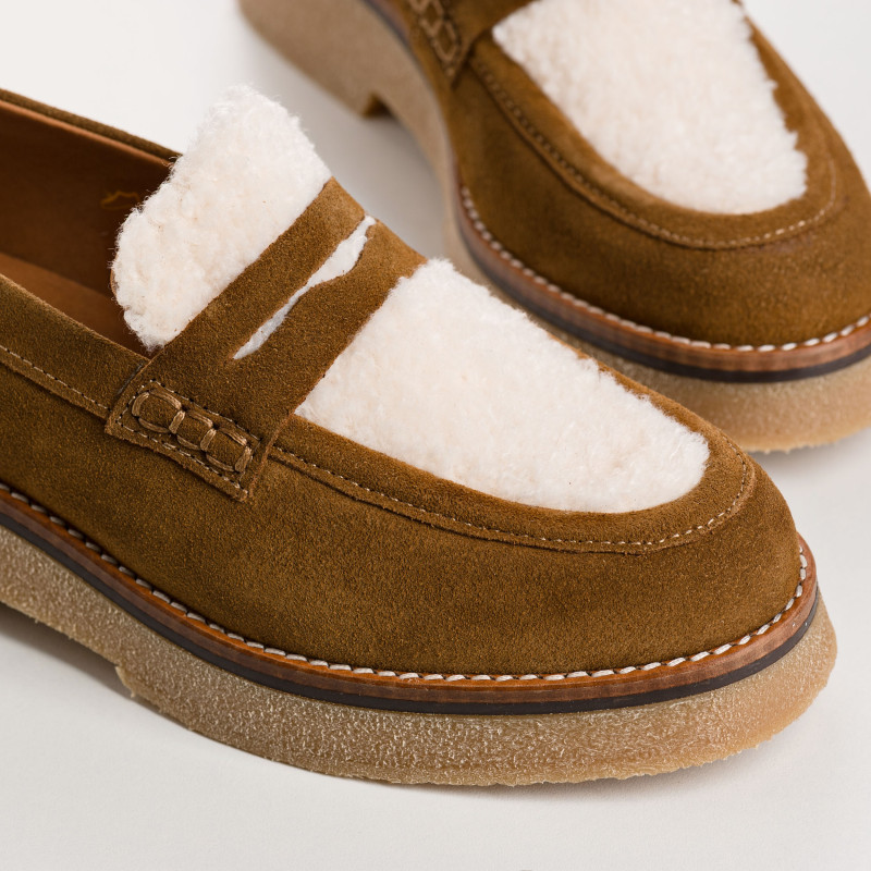 Suede hazelkin wedge moccasins