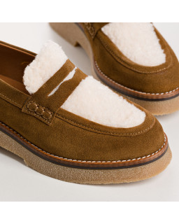Suede hazelkin wedge moccasins