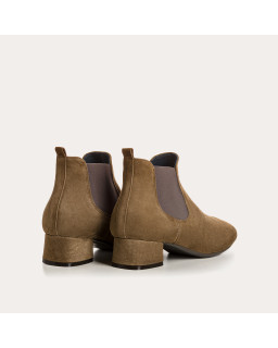 Bottines Chelsea en cuir velours avec élastiques