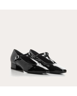 Ballerines à talons esprit salomé en cuir vernis