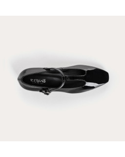 Ballerines à talons esprit salomé en cuir vernis