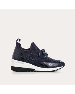 Baskets pour femme en tissu élastique lamé avec accessoires bijoux