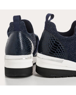 Women's Sneakers in Elastic Fabric Lady with Jewelry Accessories