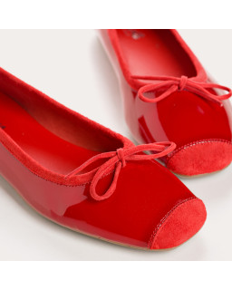 Harmony square-tipped leather ballerinas