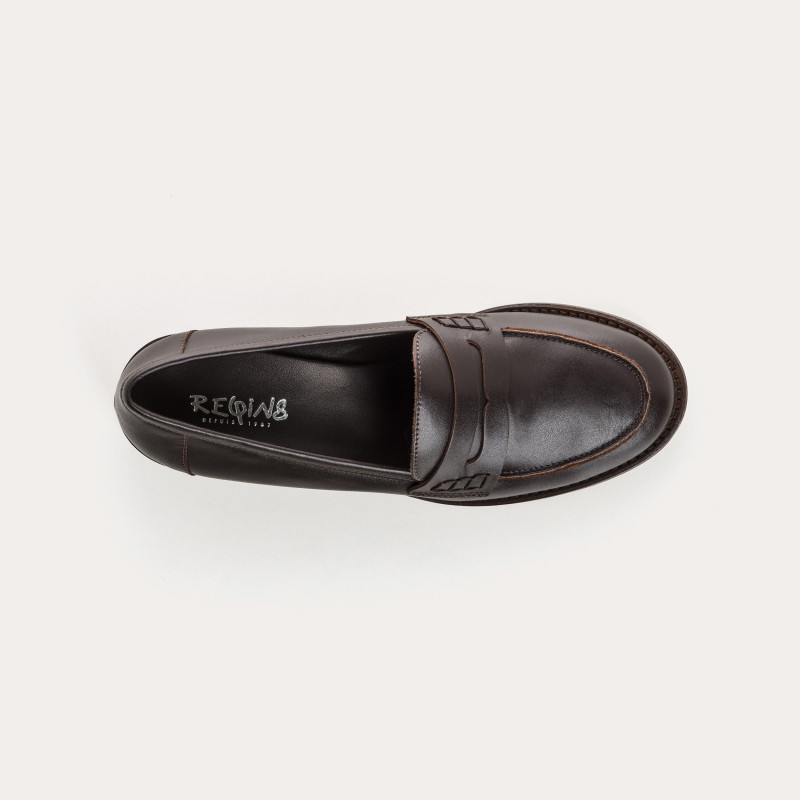 Smooth leather college moccasins