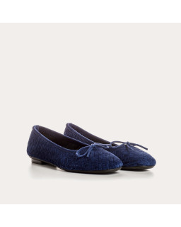 Ballerines HATLAS - chaussures femme cuir velours tressé | REQINS