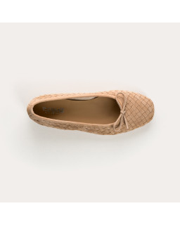 Ballerines HATLAS - chaussures femme cuir velours tressé | REQINS