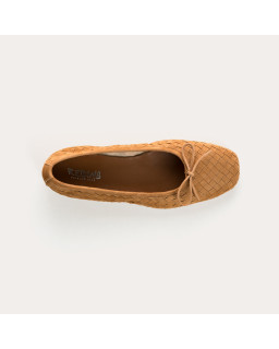 Ballerines HATLAS - chaussures femme cuir velours tressé | REQINS