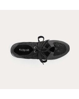 Baskets INOA - baskets à lacets femme dentelle noire | REQINS