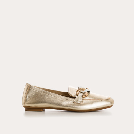 Holsen Moccasins - Women's Golden Leather Shoes | Reqins