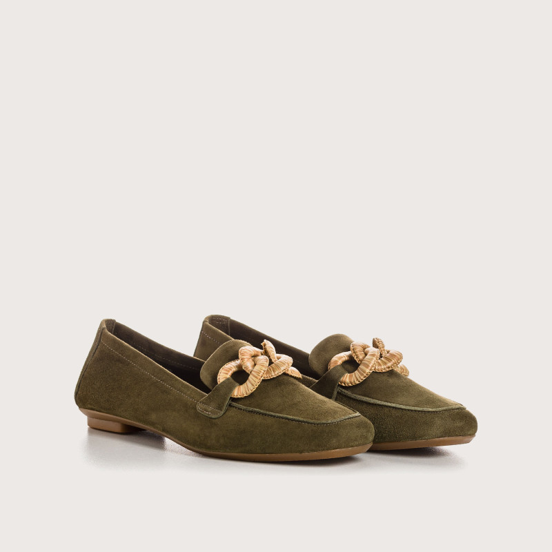Hamaya suede loafers with buckles | Reqins