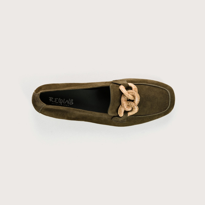Hamaya suede loafers with buckles | Reqins