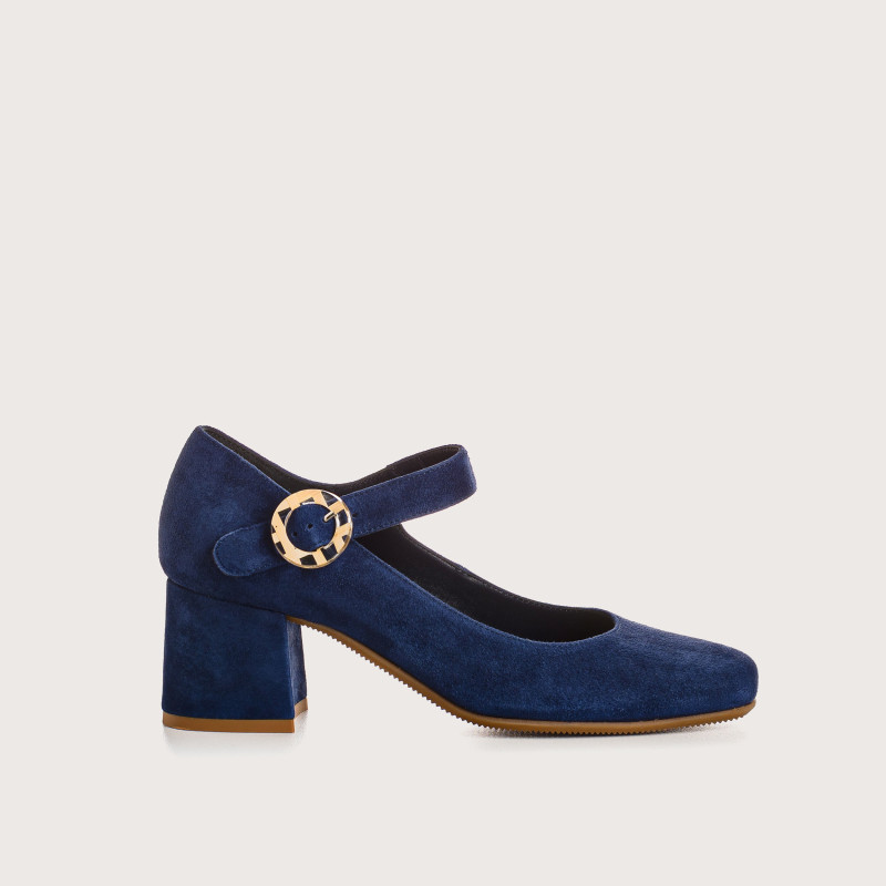Mary Janes with Gretane Heels - Women's Suede Shoes | Reqins