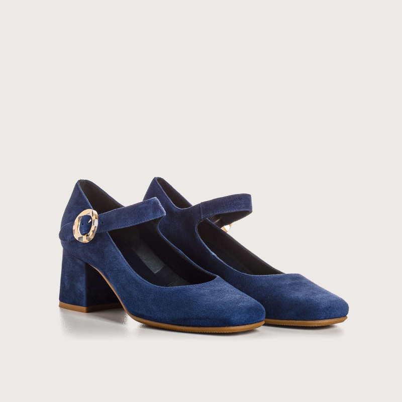 Mary Janes with Gretane Heels - Women's Suede Shoes | Reqins