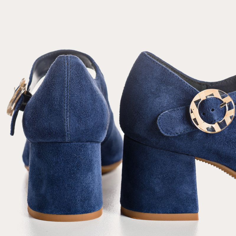 Mary Janes with Gretane Heels - Women's Suede Shoes | Reqins