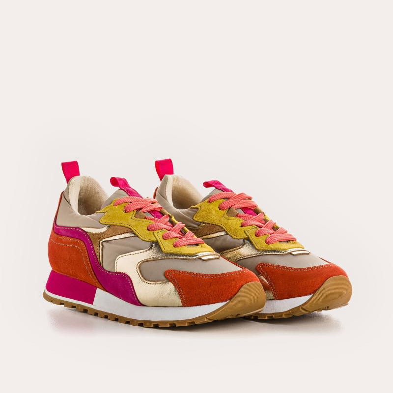 Sneakers GALIA - baskets à lacets femme cuir multicolore | REQINS