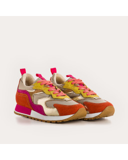 Sneakers GALIA - baskets à lacets femme cuir multicolore | REQINS