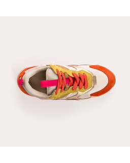 Sneakers GALIA - baskets à lacets femme cuir multicolore | REQINS
