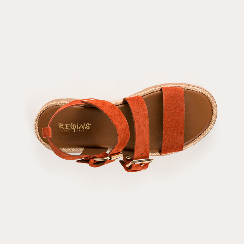 Logan Sandals - Women's Shoes Chunky Flax Velvet Rafia | Reqins