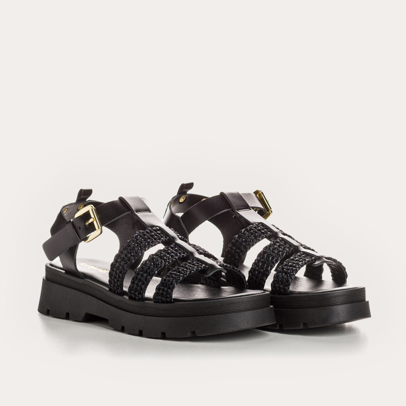 Loretta Sandals - Women's Shoes MacRAMÉ Leather Chunky Sole | Reqins