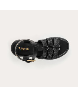 Loretta Sandals - Women's Shoes MacRAMÉ Leather Chunky Sole | Reqins