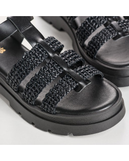 Loretta Sandals - Women's Shoes MacRAMÉ Leather Chunky Sole | Reqins