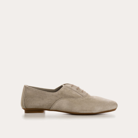 Derbies plates en cuir velours