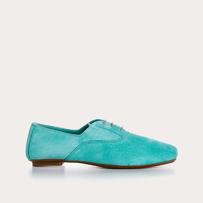 Suede flat derbies