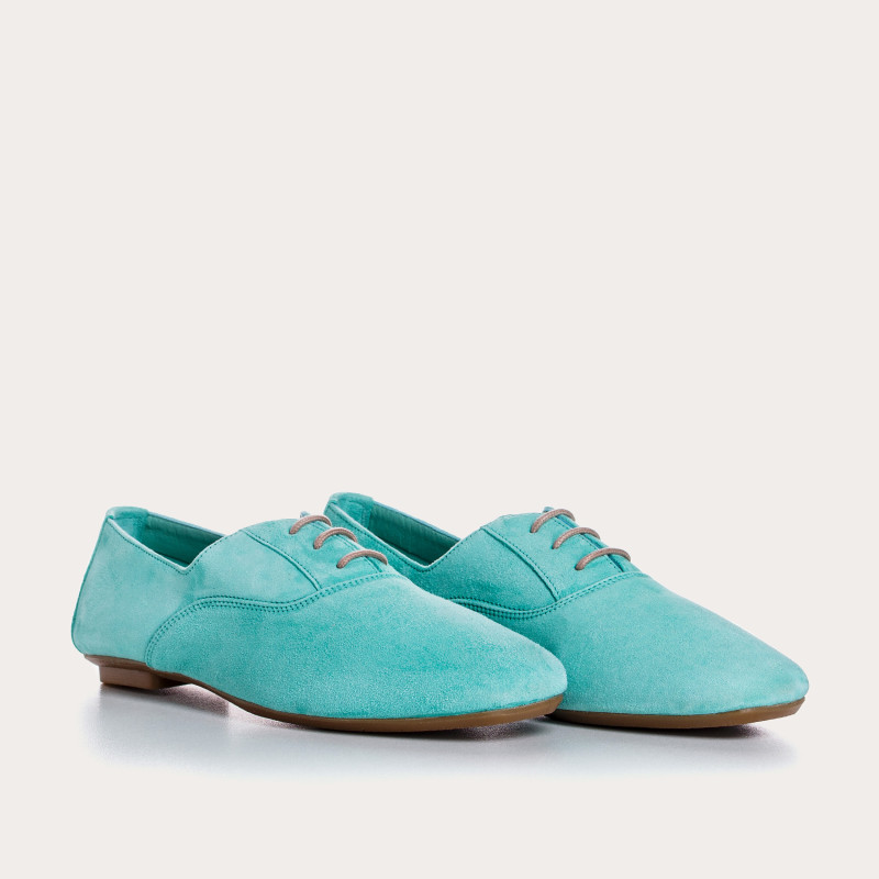 Suede flat derbies