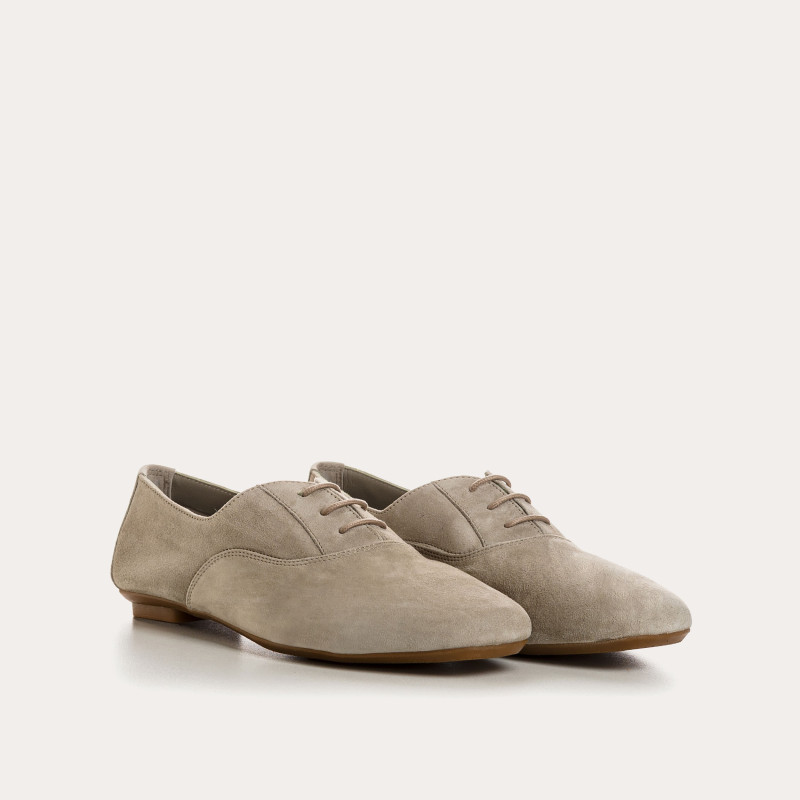Suede flat derbies