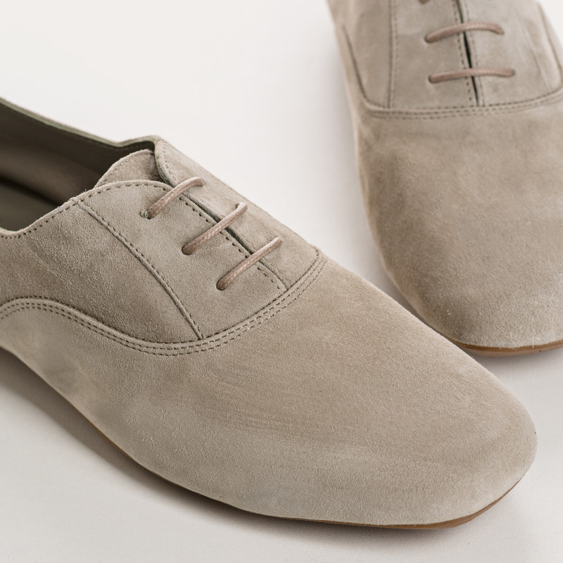 Suede flat derbies
