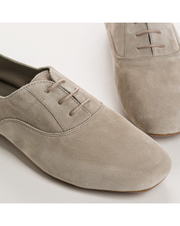 Suede flat derbies
