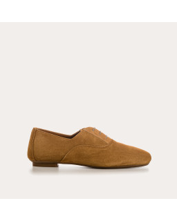 Suede flat derbies
