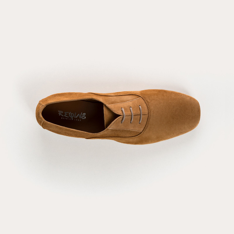 Suede flat derbies