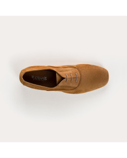 Derbies plates en cuir velours