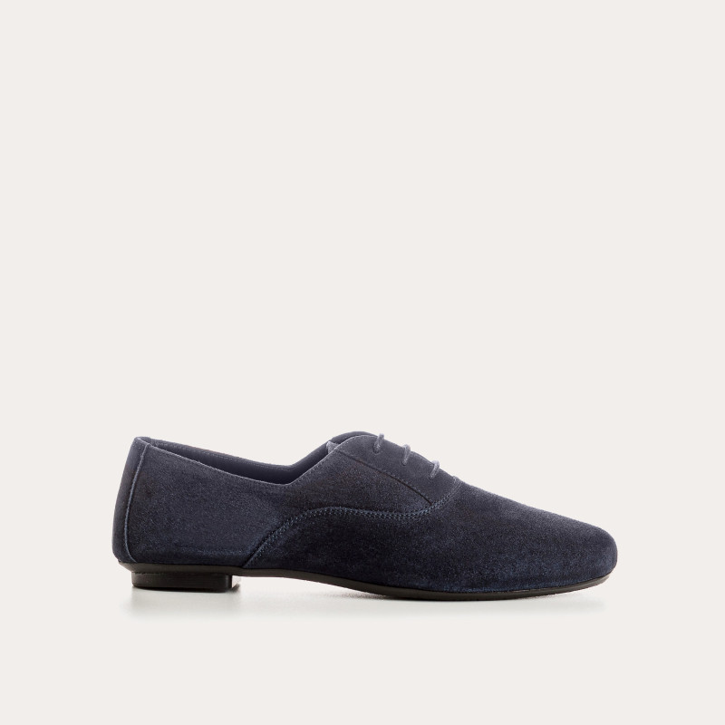 Suede flat derbies