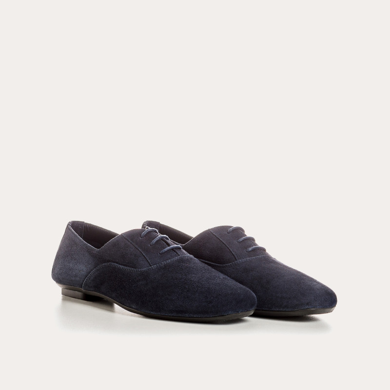 Suede flat derbies
