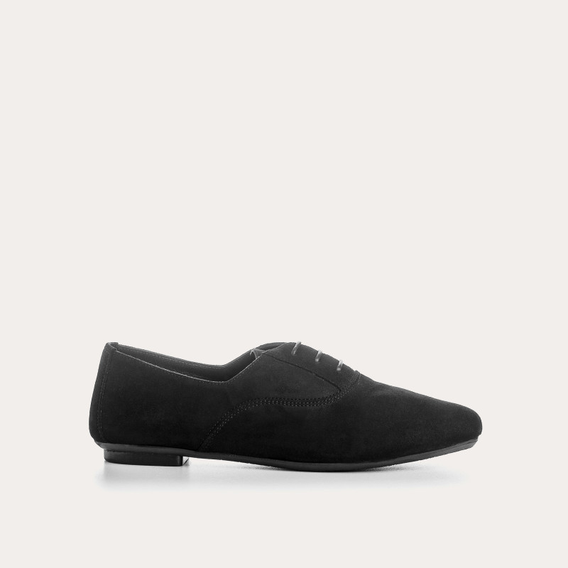 Suede flat derbies