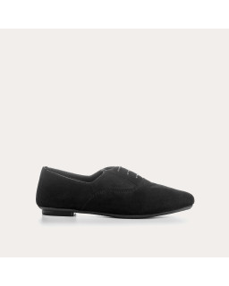 Suede flat derbies