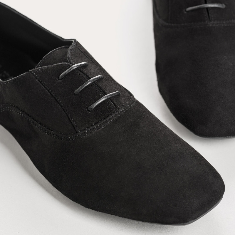 Suede flat derbies