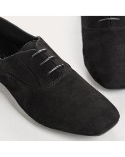 Suede flat derbies