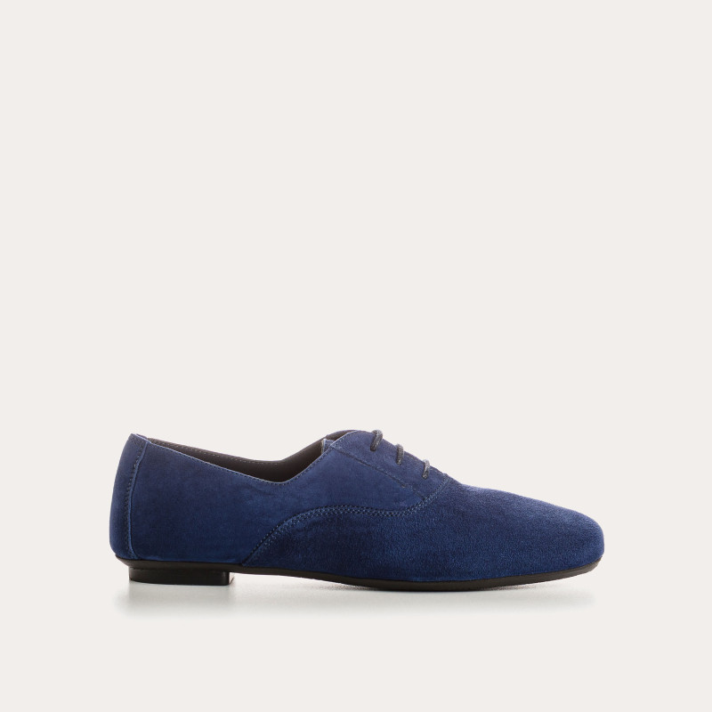 Suede flat derbies