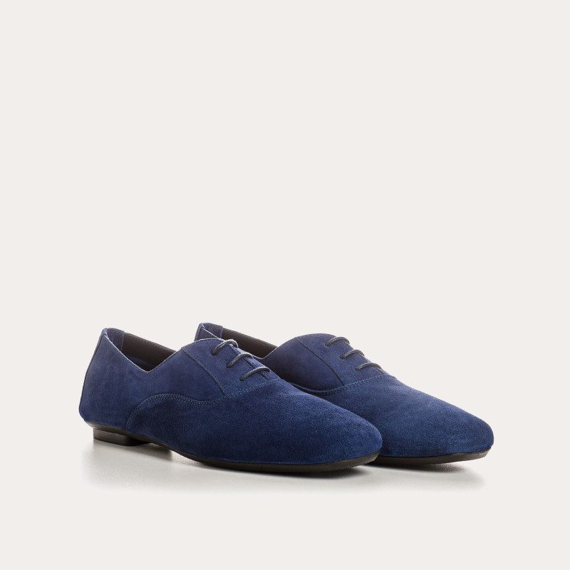Suede flat derbies