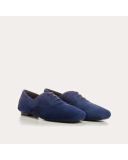 Suede flat derbies