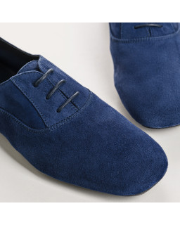 Suede flat derbies