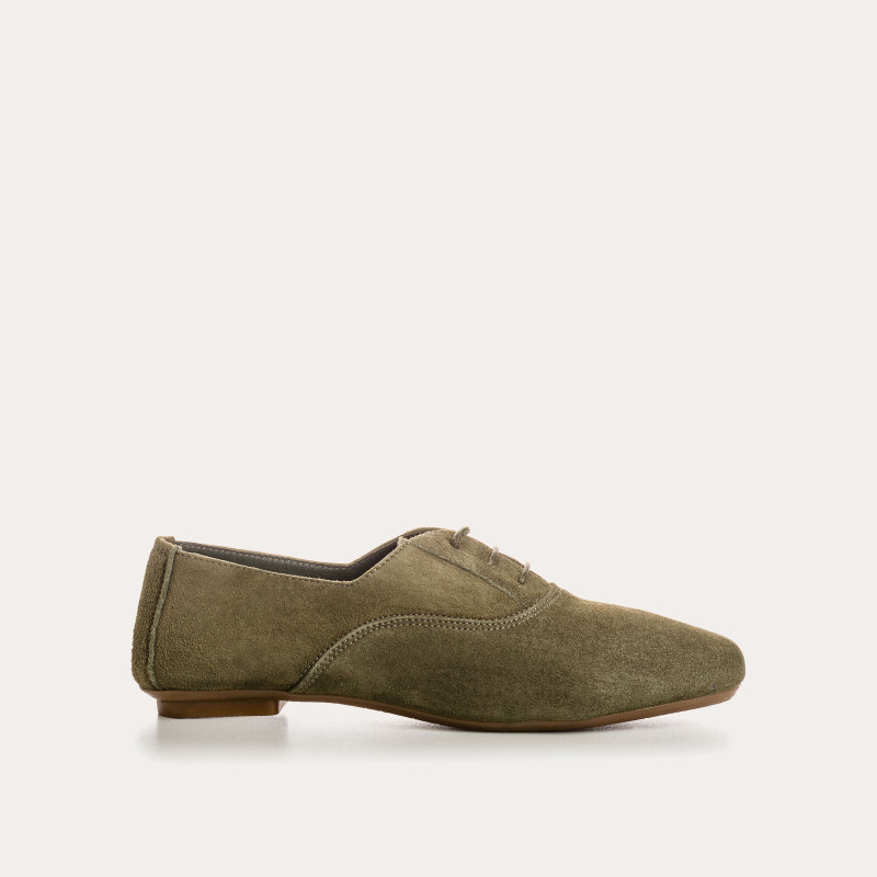 Suede flat derbies