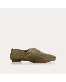 Suede flat derbies