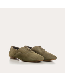 Suede flat derbies