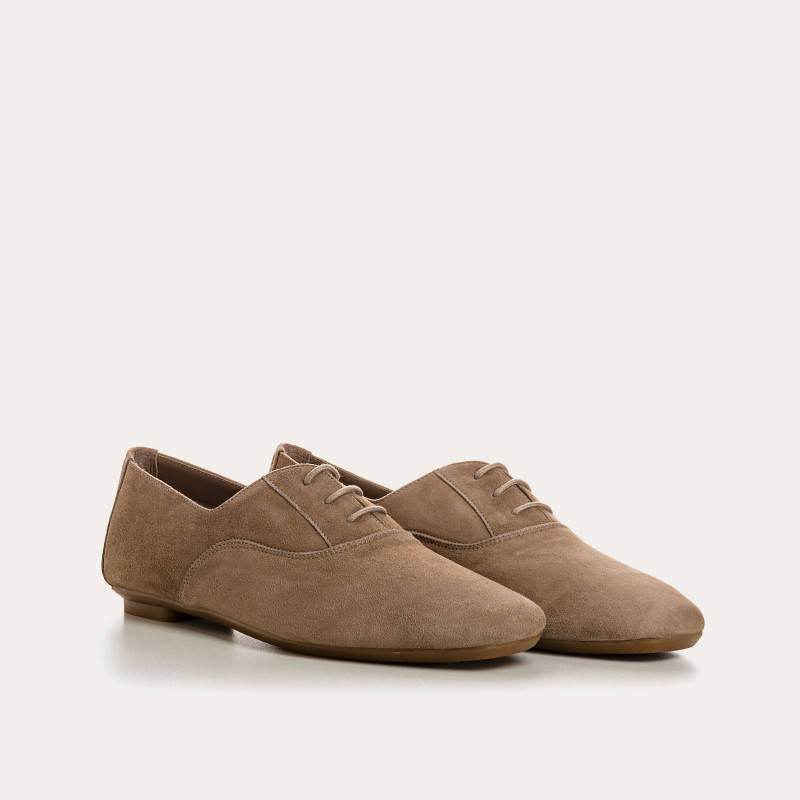 Suede flat derbies